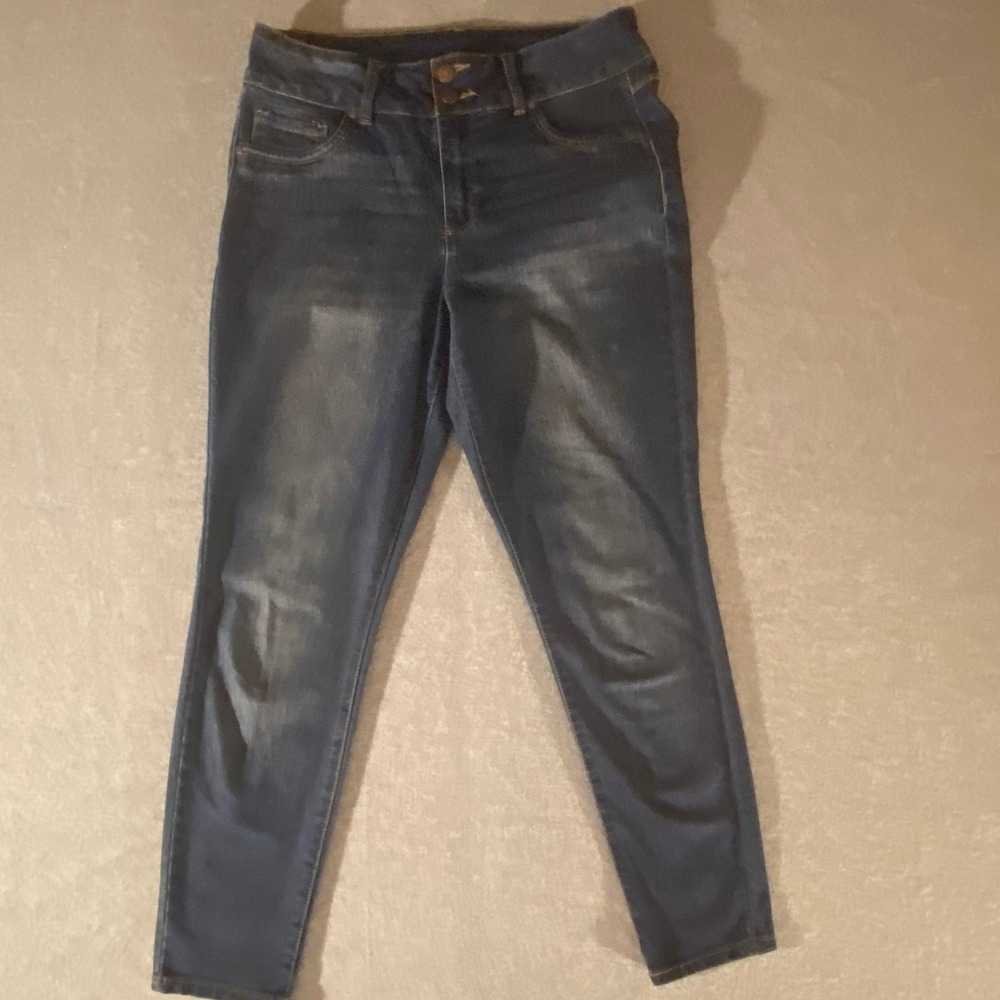 d.jeans Womens 8P Dark Blue Skinny Jeans Petite Stretch Denim